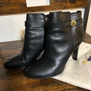 Tory Burch black ankle heel boots